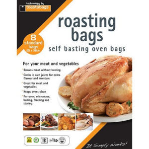 cauden Roasting Bags 25cm x 38cm – Pack of 8 Heavy-Duty Oven Bags
